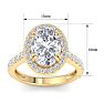 5 Carat Oval Shape Lab Grown Diamond Halo Engagement Ring In 14K Yellow Gold Image-5