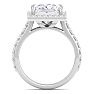 5 Carat Princess Cut Lab Grown Diamond Halo Engagement Ring In 14K White Gold Image-3