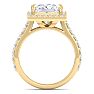 5 Carat Princess Cut Lab Grown Diamond Halo Engagement Ring In 14K Yellow Gold Image-3