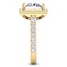 5 Carat Princess Cut Lab Grown Diamond Halo Engagement Ring In 14K Yellow Gold Image-4