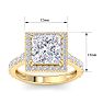 5 Carat Princess Cut Lab Grown Diamond Halo Engagement Ring In 14K Yellow Gold Image-5
