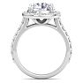 5 Carat Round Lab Grown Diamond Halo Engagement Ring In 14K White Gold Image-3