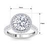 5 Carat Round Lab Grown Diamond Halo Engagement Ring In 14K White Gold Image-5