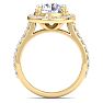 5 Carat Round Lab Grown Diamond Halo Engagement Ring In 14K Yellow Gold Image-3