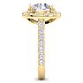 5 Carat Round Lab Grown Diamond Halo Engagement Ring In 14K Yellow Gold Image-4