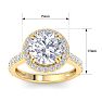 5 Carat Round Lab Grown Diamond Halo Engagement Ring In 14K Yellow Gold Image-5