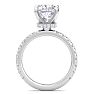 5 Carat Cushion Cut Lab Grown Diamond Hidden Halo Engagement Ring In 14K White Gold Image-3