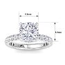 5 Carat Cushion Cut Lab Grown Diamond Hidden Halo Engagement Ring In 14K White Gold Image-5