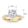5 Carat Cushion Cut Lab Grown Diamond Hidden Halo Engagement Ring In 14K Yellow Gold Image-5