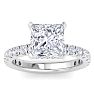 5 Carat Princess Cut Lab Grown Diamond Hidden Halo Engagement Ring In 14K White Gold Image-1