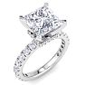 5 Carat Princess Cut Lab Grown Diamond Hidden Halo Engagement Ring In 14K White Gold Image-2