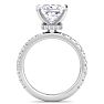 5 Carat Princess Cut Lab Grown Diamond Hidden Halo Engagement Ring In 14K White Gold Image-3