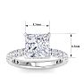 5 Carat Princess Cut Lab Grown Diamond Hidden Halo Engagement Ring In 14K White Gold Image-5