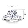 5 Carat Round Lab Grown Diamond Hidden Halo Engagement Ring In 14K White Gold Image-5