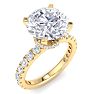 5 Carat Round Lab Grown Diamond Hidden Halo Engagement Ring In 14K Yellow Gold Image-2
