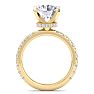 5 Carat Round Lab Grown Diamond Hidden Halo Engagement Ring In 14K Yellow Gold Image-3