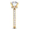 5 Carat Round Lab Grown Diamond Hidden Halo Engagement Ring In 14K Yellow Gold Image-4