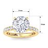 5 Carat Round Lab Grown Diamond Hidden Halo Engagement Ring In 14K Yellow Gold Image-5