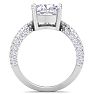 5 Carat Cushion Cut Lab Grown Diamond Curved Engagement Ring In 14K White Gold Image-3