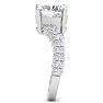 5 Carat Cushion Cut Lab Grown Diamond Curved Engagement Ring In 14K White Gold Image-4