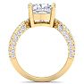 5 Carat Cushion Cut Lab Grown Diamond Curved Engagement Ring In 14K Yellow Gold Image-3
