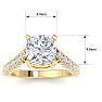 5 Carat Cushion Cut Lab Grown Diamond Curved Engagement Ring In 14K Yellow Gold Image-5