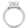 5 Carat Princess Cut Lab Grown Diamond Curved Engagement Ring In 14K White Gold Image-3
