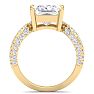 5 Carat Princess Cut Lab Grown Diamond Curved Engagement Ring In 14K Yellow Gold Image-3