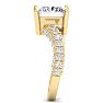 5 Carat Princess Cut Lab Grown Diamond Curved Engagement Ring In 14K Yellow Gold Image-4