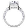 5 Carat Round Lab Grown Diamond Curved Engagement Ring In 14K White Gold Image-3