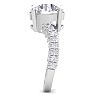 5 Carat Round Lab Grown Diamond Curved Engagement Ring In 14K White Gold Image-4