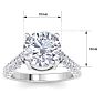 5 Carat Round Lab Grown Diamond Curved Engagement Ring In 14K White Gold Image-5