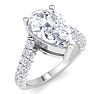 5 Carat Pear Shape Lab Grown Diamond Curved Engagement Ring In 14K White Gold Image-2