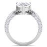 5 Carat Pear Shape Lab Grown Diamond Curved Engagement Ring In 14K White Gold Image-3
