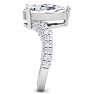 5 Carat Pear Shape Lab Grown Diamond Curved Engagement Ring In 14K White Gold Image-4