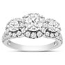 1 1/4 Carat Lab Grown Diamond Three Stone Plus Ring In 14K White Gold Image-1