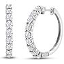 1 Carat Lab Grown Diamond Hoop Earrings In 14K White Gold Image-1