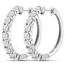 1 Carat Lab Grown Diamond Hoop Earrings In 14K White Gold Image-2