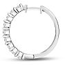 1 Carat Lab Grown Diamond Hoop Earrings In 14K White Gold Image-4