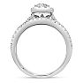 1.40 Carat Pear Shape Lab Grown Diamond Halo Bridal Set In 14K White Gold Image-3