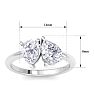2 Carat Lab Grown Diamond Two Stone Engagement Ring, Pear-Pear, In 14K White Gold Image-5