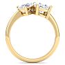 2 Carat Lab Grown Diamond Two Stone Engagement Ring, Pear-Pear, In 14K Yellow Gold Image-3