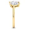 2 Carat Lab Grown Diamond Two Stone Engagement Ring, Pear-Pear, In 14K Yellow Gold Image-4