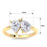 2 Carat Lab Grown Diamond Two Stone Engagement Ring, Pear-Pear, In 14K Yellow Gold Image-5
