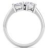 2 Carat Lab Grown Diamond Two Stone Engagement Ring, Emerald-Oval, In 14K White Gold Image-3