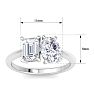 2 Carat Lab Grown Diamond Two Stone Engagement Ring, Emerald-Oval, In 14K White Gold Image-5