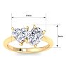 2 Carat Lab Grown Diamond Two Stone Engagement Ring, Heart-Oval, In 14K Yellow Gold Image-5