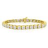 9 Carat Lab Grown Diamond Tennis Bracelet In 14 Karat Yellow Gold, 7 Inches Image-1