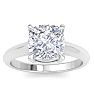 4 Carat Cushion Cut Lab Grown Diamond Solitaire Engagement Ring In 14K White Gold Image-1