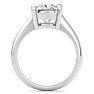 4 Carat Cushion Cut Lab Grown Diamond Solitaire Engagement Ring In 14K White Gold Image-4
